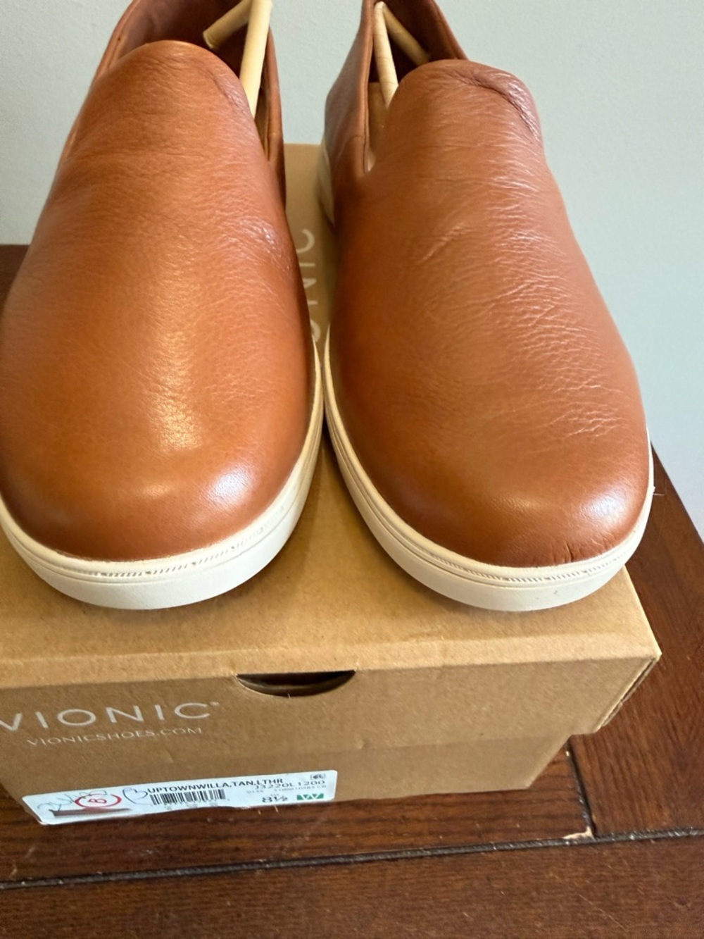 Vionic Uptown Willa Slip-On Leather Loafers Brown Tan 8.5 wide - Picture 4 of 7